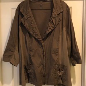 XCVI Green Short Sleeve Utility Jacket 3X